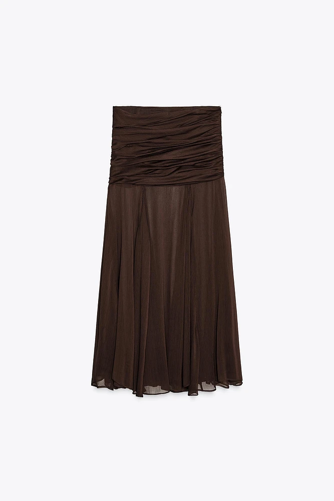 JUPE DRAPÉE SEMI-TRANSPARENTE ZW COLLECTION