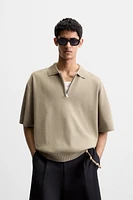 RELAXED FIT KNIT POLO SHIRT