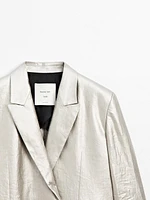 Metallic linen blend blazer - STUDIO