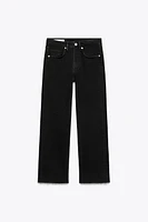 FLARED CROPPED HIGH WAIST TRF JEANS