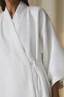 WASHED LINEN BATHROBE