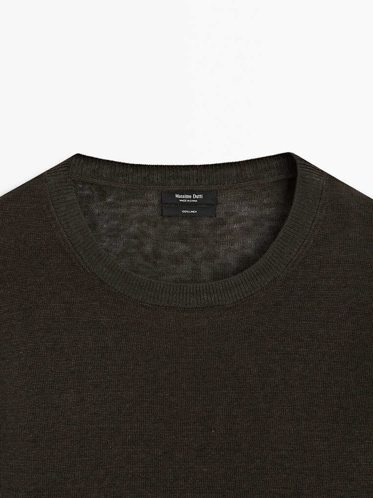 100% linen oversize knit sweater