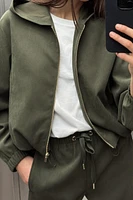 TEXTURE HOODIE BOMBER JACKET