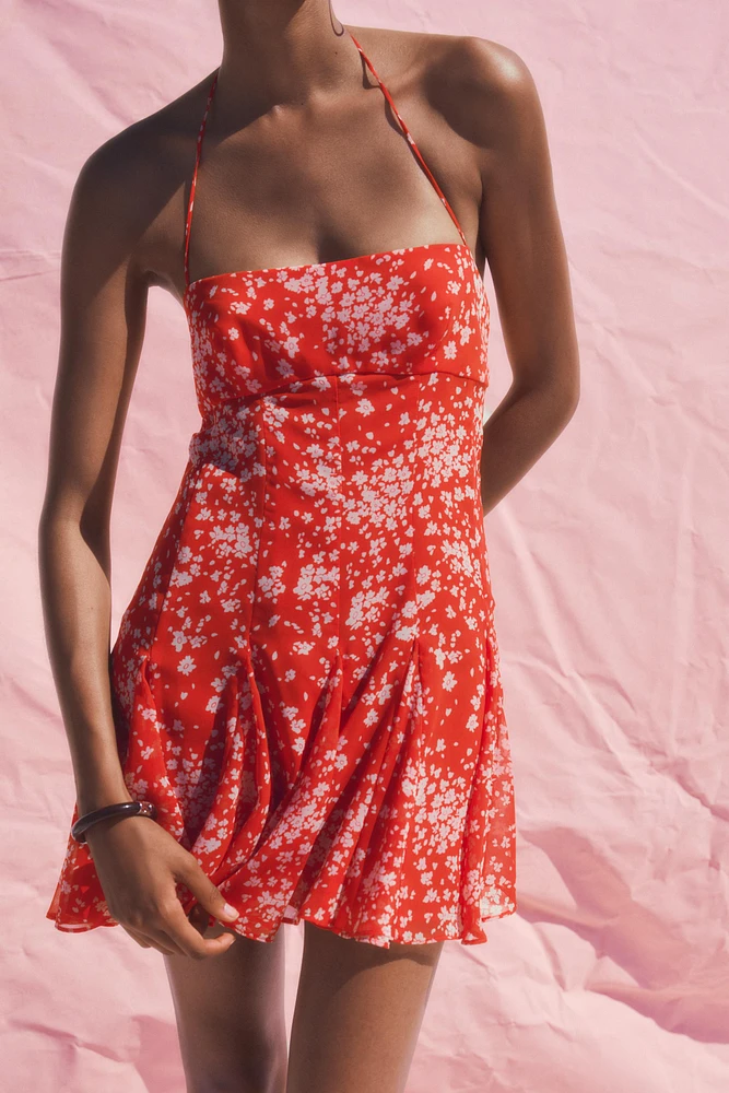 GODET PRINT DRESS