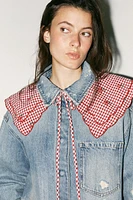 GINGHAM EMBROIDERED COLLAR