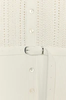 GILET EN MAILLE POINTELLE CEINTURE