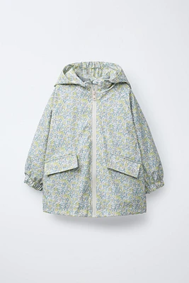 RUBBERIZED FLORAL RAINCOAT