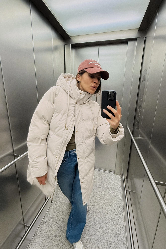 WINDPROOF HOODED PUFFER ANORAK
