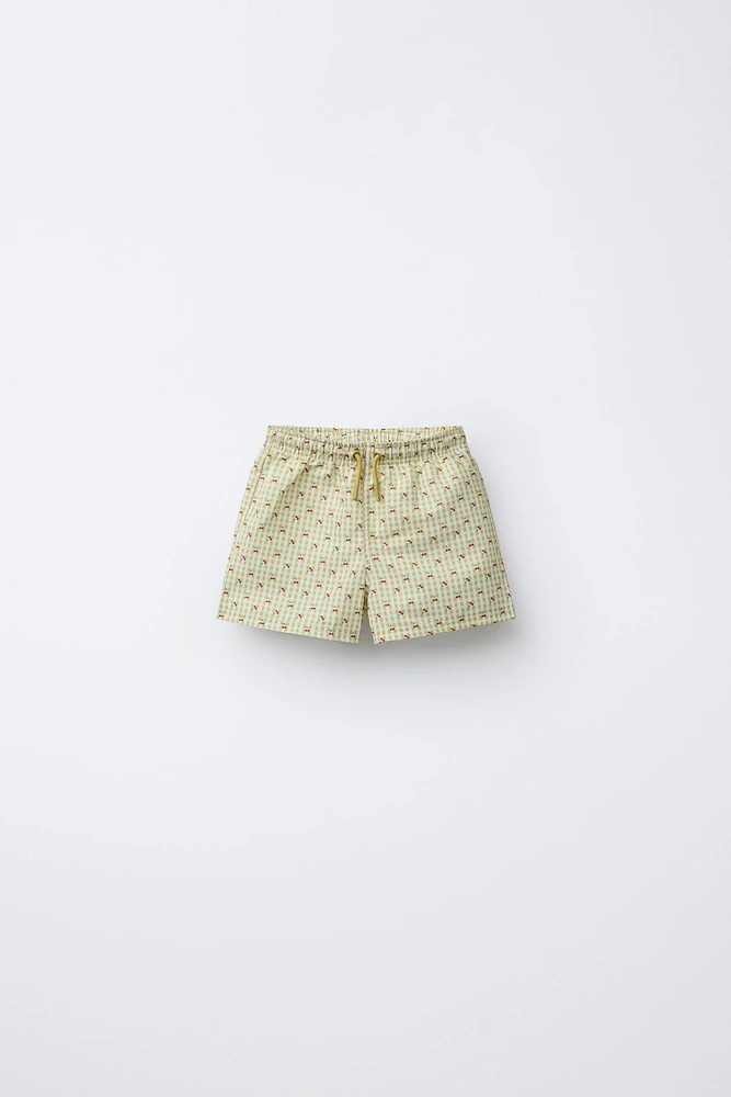 2-6 YEARS/ CHERRY SWIM SHORTS