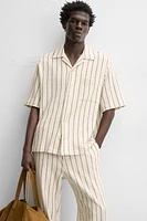 CHEMISE RAYURES TEXTURE VELOURS BOUCLÉ