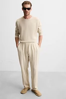 STRIPED TEXTURED WEAVE PANTS