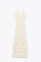 ROBE LONGUE EN MAILLE POINTELLE
