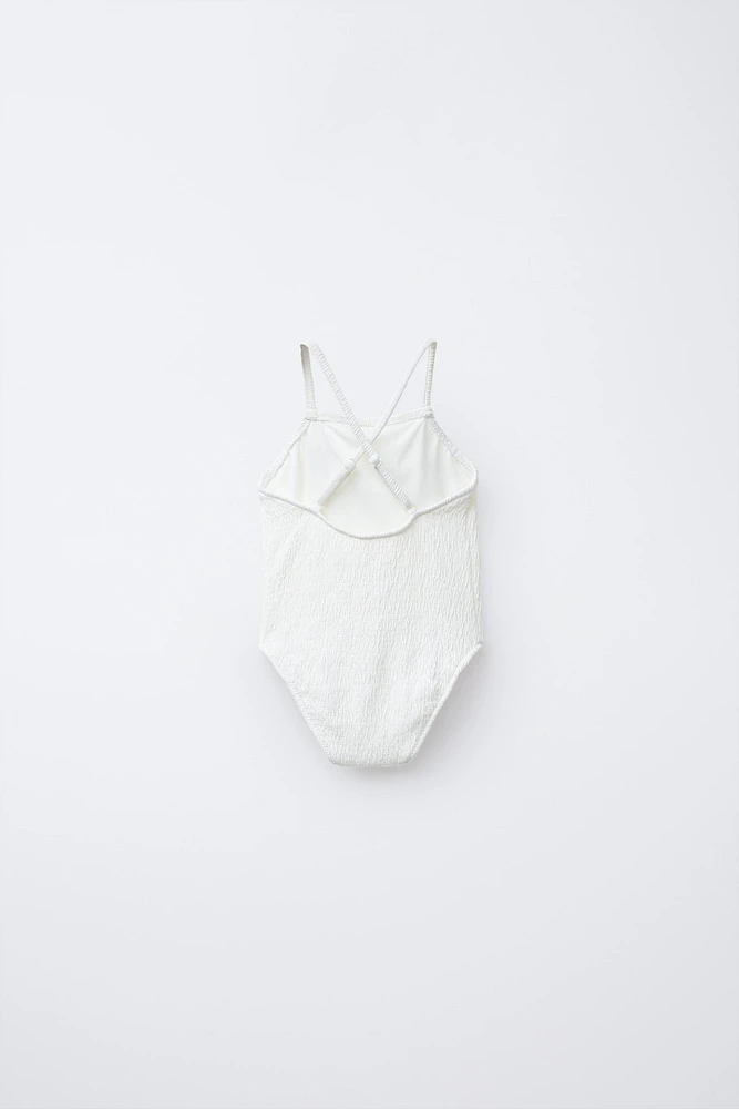 2-6 ANS/ MAILLOT DE BAIN TEXTURÉ BRODÉ