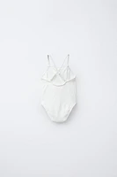 2-6 ANS/ MAILLOT DE BAIN TEXTURÉ BRODÉ