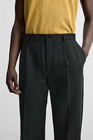 100% LINEN PLEATED PANTS