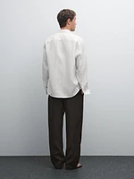 Chemise regular fit 100 % lin rayures