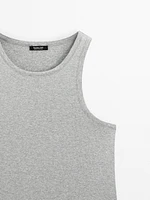 Round neck top with shimmery detail