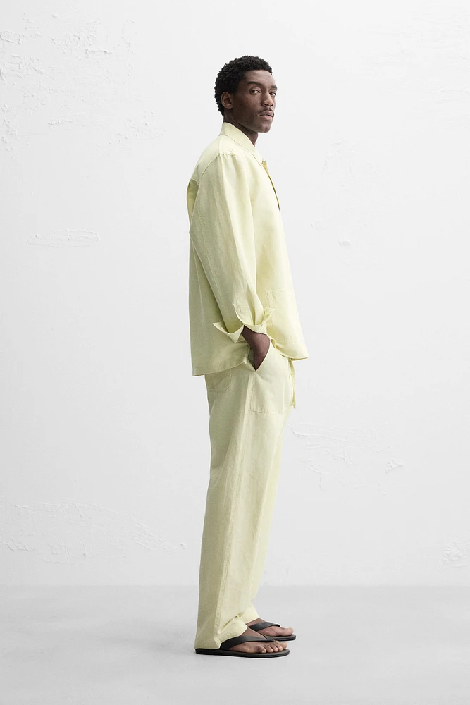 PANTALON STRAIGHT FIT LIN - COTON