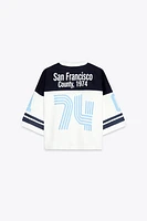 PRINTED ELBOW SLEEVE T-SHIRT