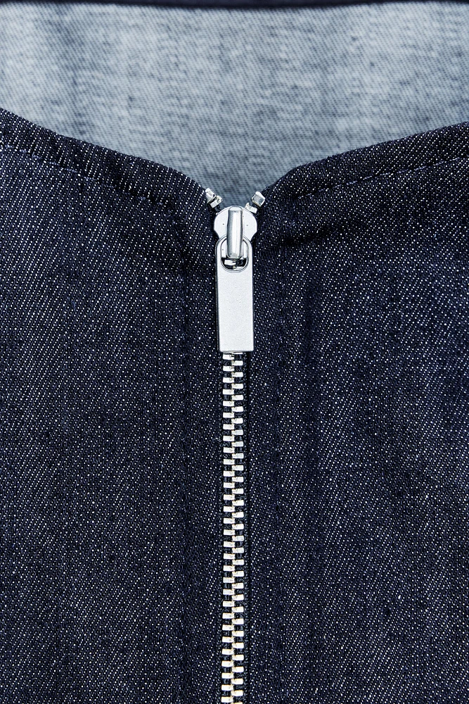 ZW COLLECTION DENIM ZIP-UP TOP
