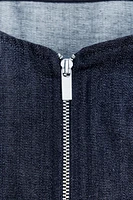ZW COLLECTION DENIM ZIP-UP TOP
