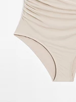 Draped tulle swimsuit