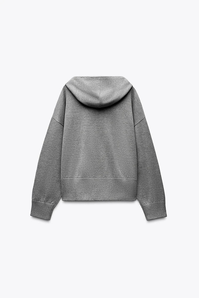 HOODED KNIT SWEATSHIRT