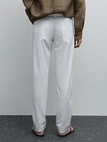 Faux jean slim texture légère