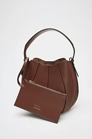 TOPSTITCHED BUCKET BAG