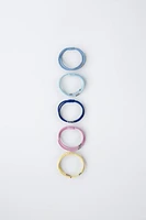 FIVE-PACK OF BEADED HAIR TIES