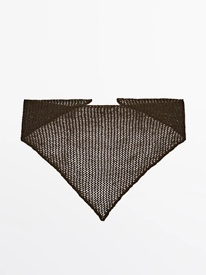 Openwork cotton blend bandana