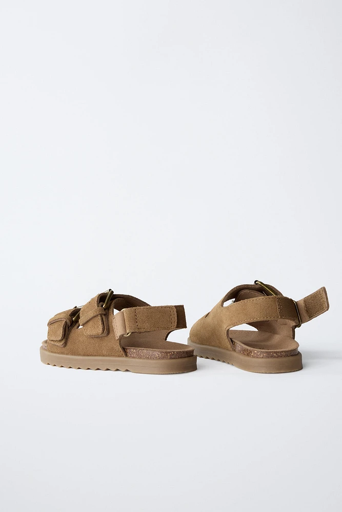 SANDALES À BOUCLES EN CUIR