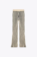 STRIPED CUT KNIT PANTS