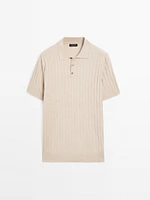 Polo en maille côtelée