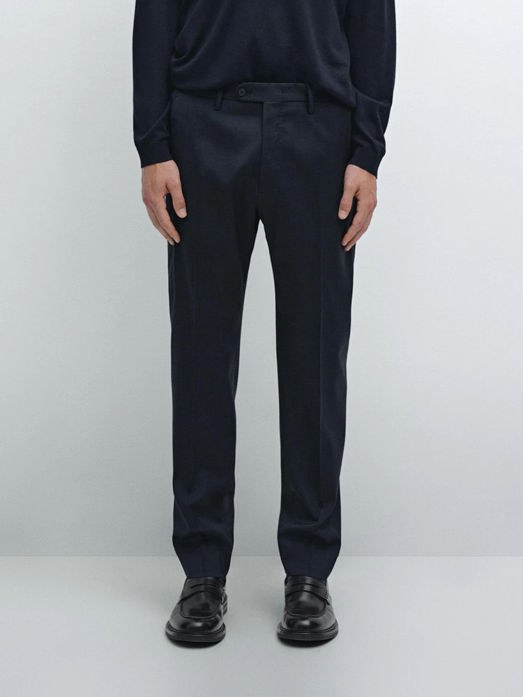 Pantalon de costume pied-de-poule