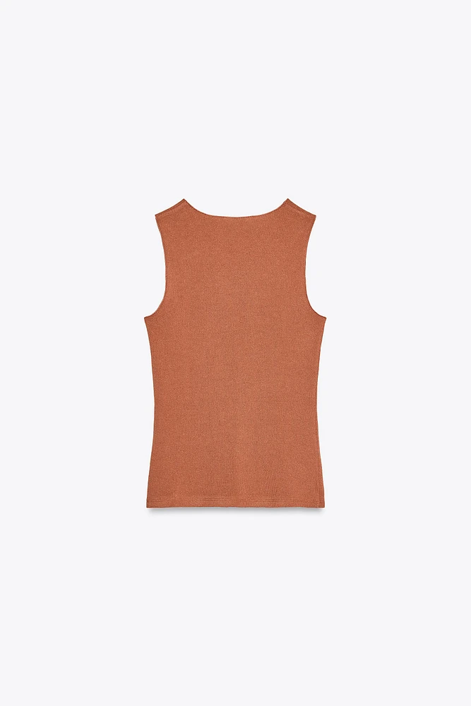 T-SHIRT AVEC LIN SANS MANCHES