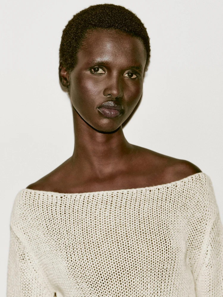 Pull long en maille ajourée - Limited Edition