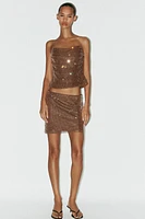 RHINESTONE MINI SKIRT