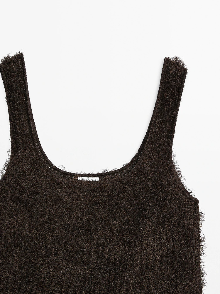 Bouclé knit top with thread detail - Studio