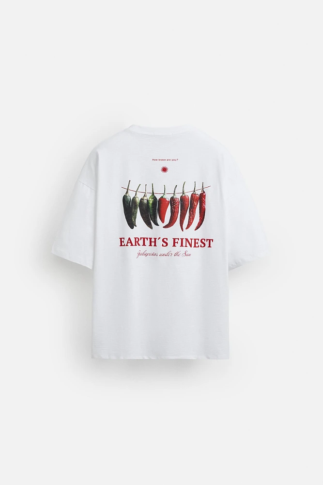 T-SHIRT IMPRIMÉ EN MATIÈRES VARIÉES