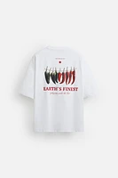 T-SHIRT IMPRIMÉ EN MATIÈRES VARIÉES