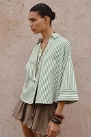 CHEMISE RAYURES MANCHES À REVERS