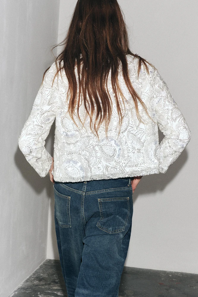 GILET EN MAILLE SEQUINS