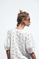 PERFORATED EMBROIDERY T-SHIRT