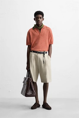 CONTRAST KNIT POLO SHIRT