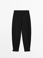 Pantalon bouffant avec boucle dans le bas