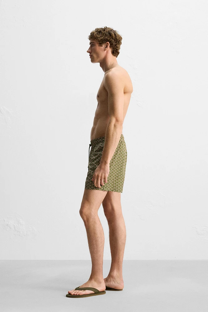 REGULAR FIT GEOMETRIC PRINT SWIMSUIT