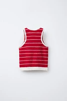TOP EFFET SERVIETTE RAYURES