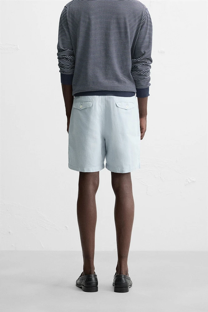 WASHED PLEATED SHORTS