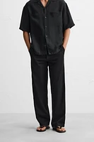 TEXTURED STRAIGHT FIT PANTS